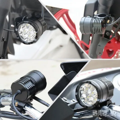 Комплект LED прожектори за мотоциклет с по 6 SMD диода, снимка 4 - Аксесоари и консумативи - 55866013