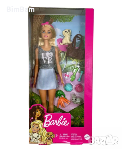 Оригинална кукла Barbie - Барби с домашни любимци и аксесоари, снимка 2 - Кукли - 44687505