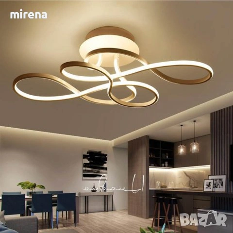 LED лед модерна арт спирална димируема таванна лампа полилей, снимка 3 - Полилеи - 40446810