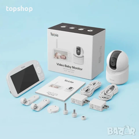 Бебефон Teble с камера и нощно виждане, 5,5” HD видео, 5000mAh, 2-посочно аудио, VOX, 300M обхват., снимка 2 - Бебефони - 50529225