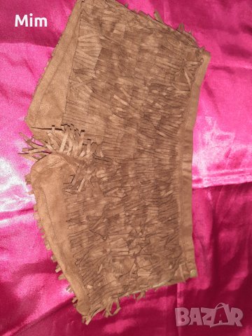 Liver.island  S/M Кафеви велурени къси панталонки с ресни , снимка 5 - Къси панталони и бермуди - 39133149