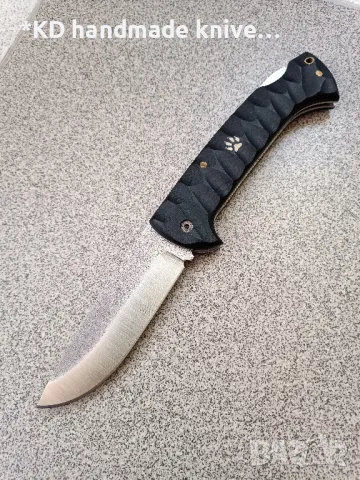 Сгъваем нож ръчно изработен от N690co стомана + ПОДАРЪК кания, снимка 2 - Ножове - 49128635