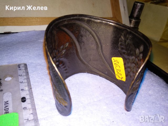 ПРЕКРАСНА РЪЧНО КОВАНА ЛАКИРАНА МЕДНА РЕТРО АРТ ГРИВНА с КРАСИВА ФЛОРАЛНА ОРНАМЕНТИКА 15874, снимка 12 - Гривни - 41202147