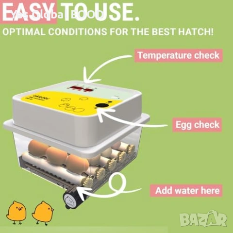 Okköbi OBI-12 автоматичен инкубатор NEW 2026 с дисплей  Описание:  Okköbi OBI-12 е напълно автоматич, снимка 4 - Други стоки за животни - 53096828