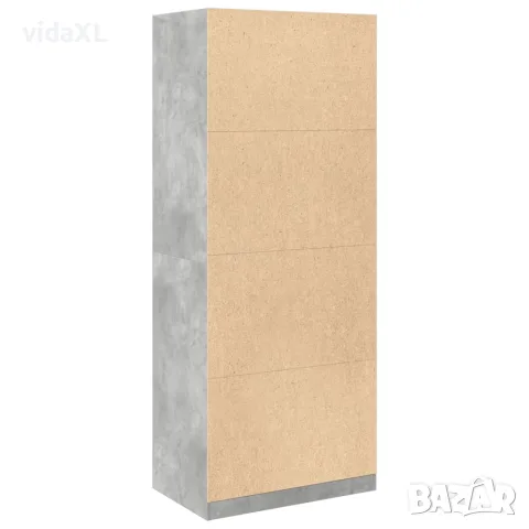 vidaXL Гардероб, бетонно сиво, 80x50x200 см, инженерно дърво, снимка 6 - Гардероби - 56146894