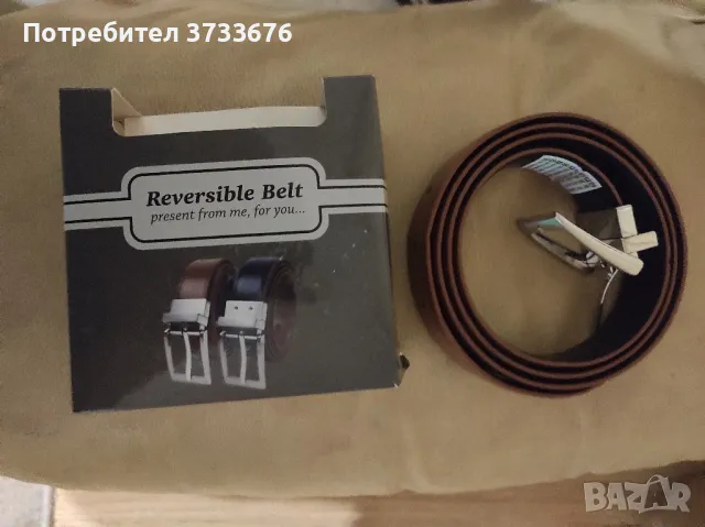 Мъжки кожен колан,двулицев. , снимка 3 - Колани - 49215363