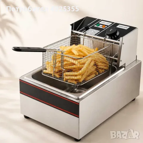 Професионален електрически фритюрник 5.5 л – 2.5 kW, снимка 2 - Обзавеждане на кухня - 55751019