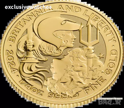 1 тройунция 24 карата Златна Монета Британия и Либърти 2024, снимка 3 - Нумизматика и бонистика - 44681420