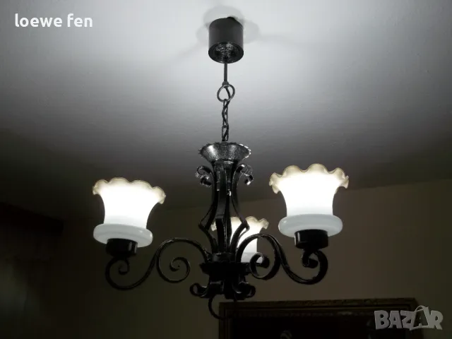 Полилей ковано желязо ръчна изработка масивен и тежък !, снимка 9 - Полилеи - 48378425