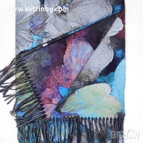 Комплект шал, шапка и ръкавици в цвят турско синьо – стилен зимен подарък за жена , снимка 3 - Подаръци за жени - 52201368