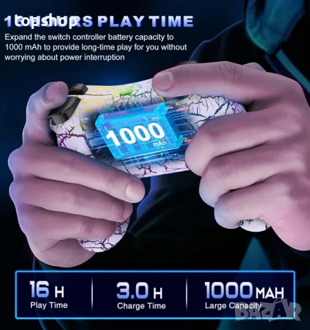 НОВ джойстик Gammeefy Switch Controller, Wireless Switch Pro Controller за Nintendo Switch/Lite/OLED, снимка 4 - Джойстици и геймпадове - 50503823