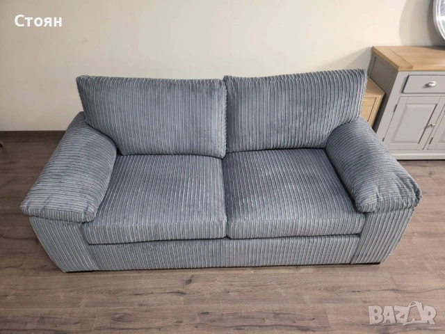 Сив диван от плат с функция сън, снимка 10 - Дивани и мека мебел - 53719401