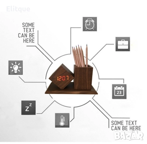 Органайзер и LED часовник с няколко показателя 2 в 1, снимка 7 - Други стоки за дома - 52862612