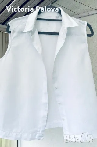 Кроп топ JOY 100% лен, снимка 3 - Корсети, бюстиета, топове - 49807692