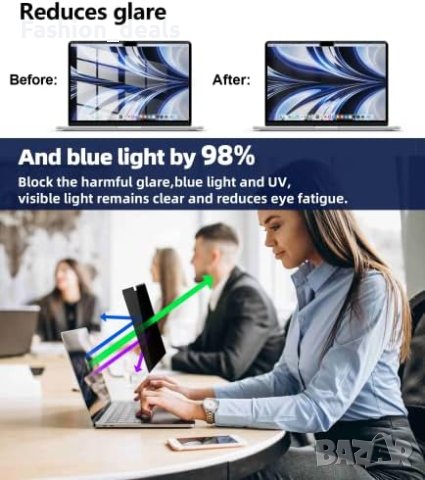 Нов подвижен филтър за поверителност и против отблясъци лаптоп 13,6 инча , снимка 5 - Друга електроника - 41562723