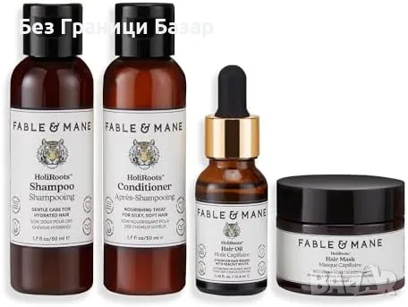 Нов Fable & Mane комплект за пътуване – олио, балсам и маска за здрава коса