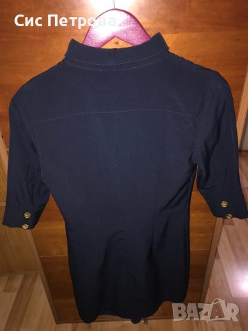 Тъмно синя рокля с 7/8 ръкав, снимка 4 - Рокли - 42526493