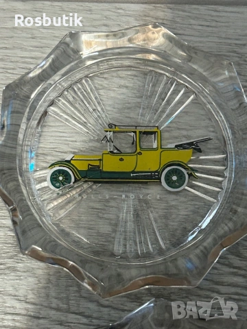 Старинен стъклен комплект с ретро коли , снимка 5 - Антикварни и старинни предмети - 53347938