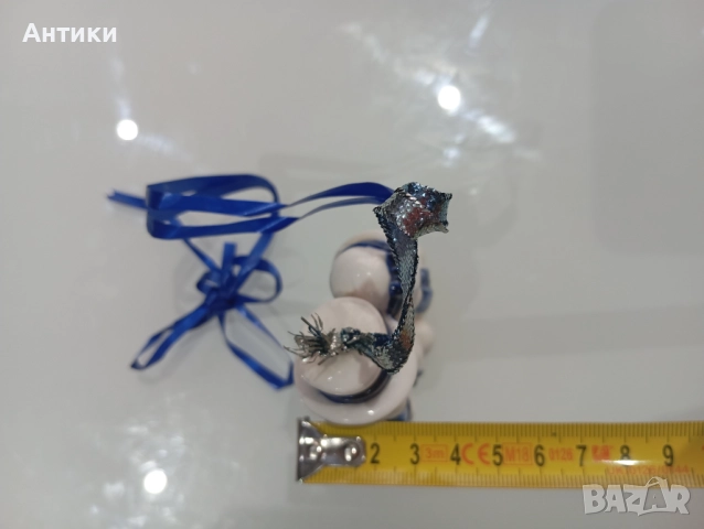 Стара порцеланова коледна играчка с печат, снимка 12 - Декорация за дома - 52661682