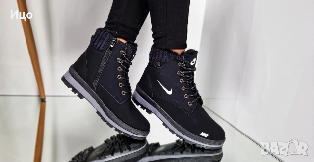 Дамски зимни високи обувки (боти) , снимка 5 - Маратонки - 53183641