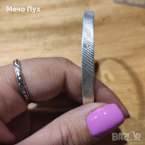 Стара сребърна,твърда гривна (157), снимка 3 - Гривни - 41659892