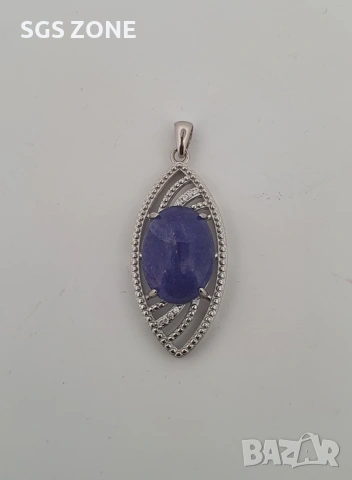 Сребърна висулка с лунен камък, танзанит или розов опал, снимка 13 - Колиета, медальони, синджири - 51746731