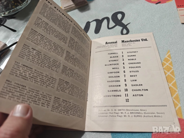 Arsenal-Manchester United-season 1966-1967-автентична програма за мача, снимка 6 - Фен артикули - 52068523
