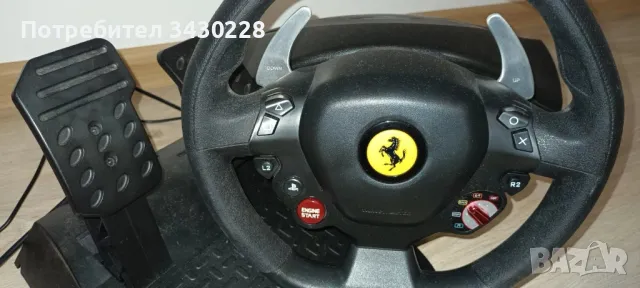 Волан с педали Thrustmaster T80 Racing Wheel, Ferrari 488 GTB Edition, /PS4/PC, Черен, снимка 3 - Аксесоари - 48639608