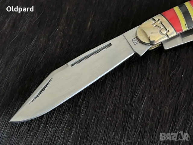 Голям висококачествен колекционерски джобен сгъваем нож Texas Stockman Coral Snake  (RR2275), снимка 6 - Ножове - 48644508