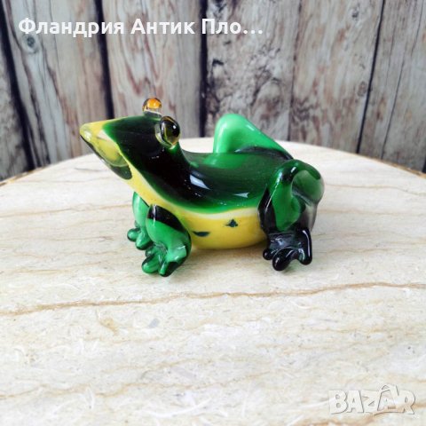 Стъклена жаба , снимка 3 - Статуетки - 41264459