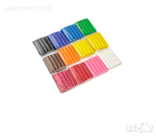 Пластилин в кутия, 12 различни цвята, 750гр, снимка 2 - Пластелини, моделини и пясъци - 44630207