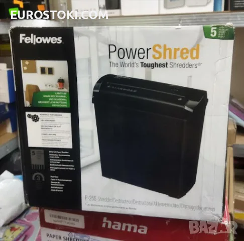 Шредер Fellowes Powershred P-25S, унищожител на документи, Strip-Cut, 11 L, снимка 7 - Друго - 56240171