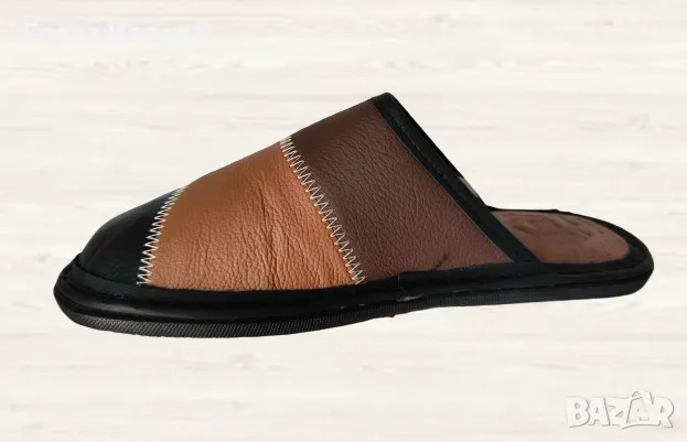 Домашни чехли от ЕСТЕСТВЕНА кожа произведени в гр. Габрово, снимка 5 - Мъжки чехли - 47268909