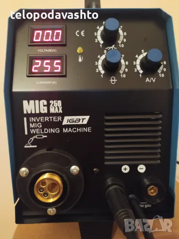 ТЕЛОПОДАВАЩО МАХ250 PROFESSIONAL Инверторен ЗАВАРЪЧЕН / ТЕЛОПОДАВАЩ АПАРАТ MIG 250А - 4м евро шланг