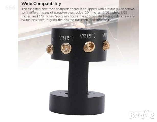 Уред за заточване на волфрамови електроди за TIG заваряване с 4 месингови водещи, снимка 5 - Други инструменти - 53238889