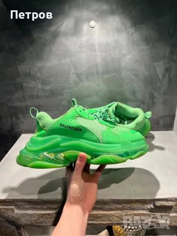 КАТО НОВИ Balenciaga Triple S Green 100% оригинални, снимка 8 - Ежедневни обувки - 48815078