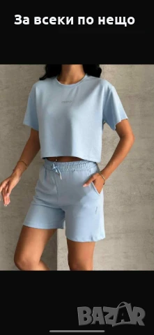 Дамски Летен Комплект Тениска И Къси Панталонки👚🩳Дамски Къс Екип - 4 Цвята Код BS-46, снимка 3 - Комплекти - 51255937