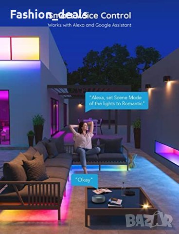 Нови Външни LED лентови светлини 10m за покривни стрехи Балкон Градина, снимка 5 - Лед осветление - 40609204