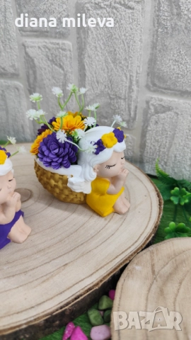 Ангелчета в жълто и лилаво!, снимка 8 - Декорация за дома - 52508713