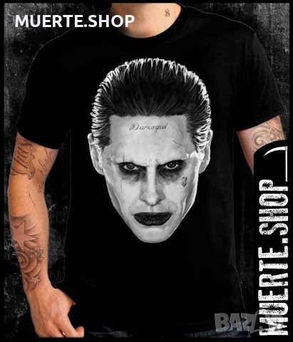 Черна тениска с щампа JOKER DAMAGED