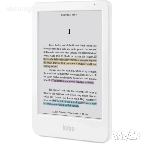 Kobo Clara Colour, Четец за е-книги - 6" цветен E-Ink дисплей, 16GB, водоустойчив, бял, снимка 2 - Друга електроника - 52825966