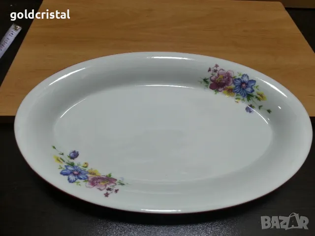 Стар български порцелан плато елипса 