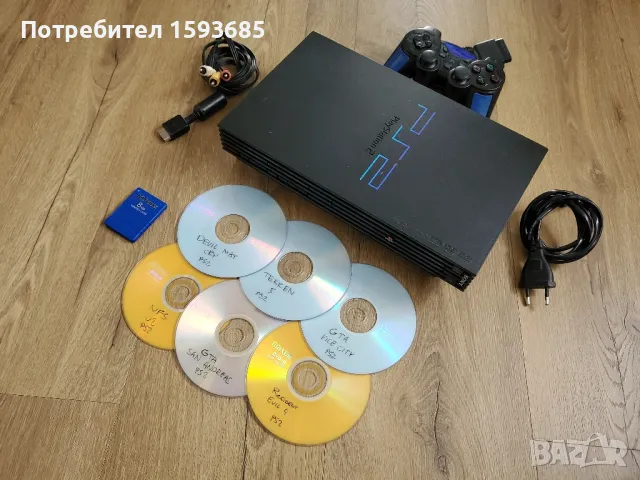 Хакнат Playstation 2 + 6 игри , снимка 1
