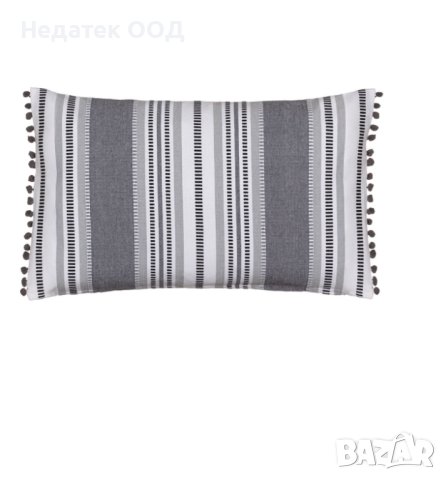 Декоративна  възглавница, Cushion Grey Stripes Pon Pon, 60x40 cм, Многоцветна, снимка 2 - Възглавници - 40995191