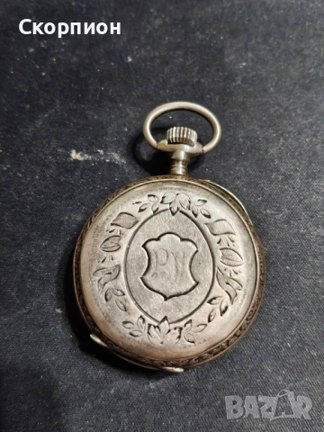 Швейцарски СРЕБЪРЕН джобен часовник 1901г.  - 10 РУБИНА -  ПРОМОЦИЯ, снимка 4 - Джобни - 48366714