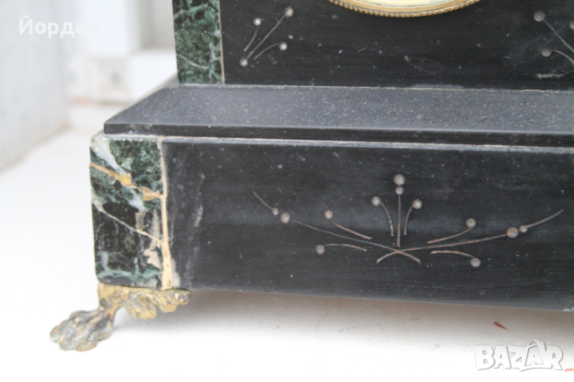 Френски настолен мраморен часовник , снимка 6 - Антикварни и старинни предмети - 44716447