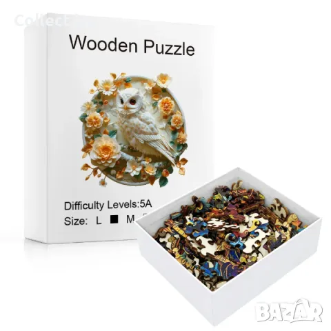 Дървен пъзел с животни - Бяла сова, снимка 2 - Пъзели - 49418695