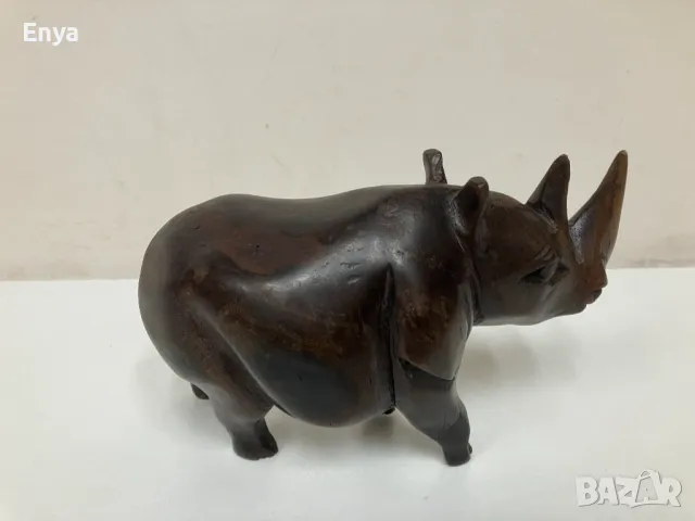 Статуетка от абанос (дърворезба) - носорог, снимка 2 - Колекции - 49315336