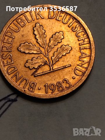 2 БР. ДЕФЕКТНИ монети ГФР 10 пфенинг  1971г. 1 пфенинг 1983 г .с черта на гърба , снимка 12 - Нумизматика и бонистика - 41154850