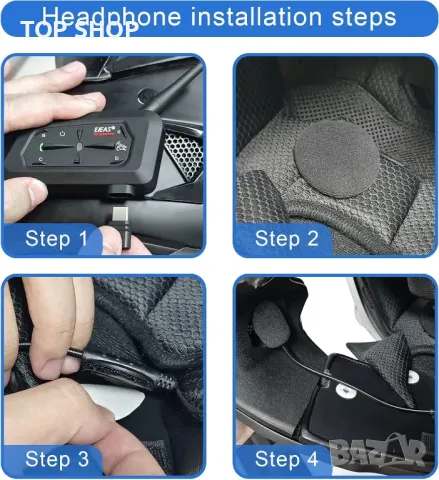 EJEAS V7 Bluetooth интерком за мото каска 7 ездача 1200M, снимка 6 - Bluetooth тонколони - 49111313